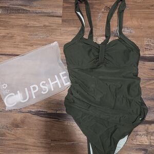 Cupshe Olive Green One-Piece Swimsuit